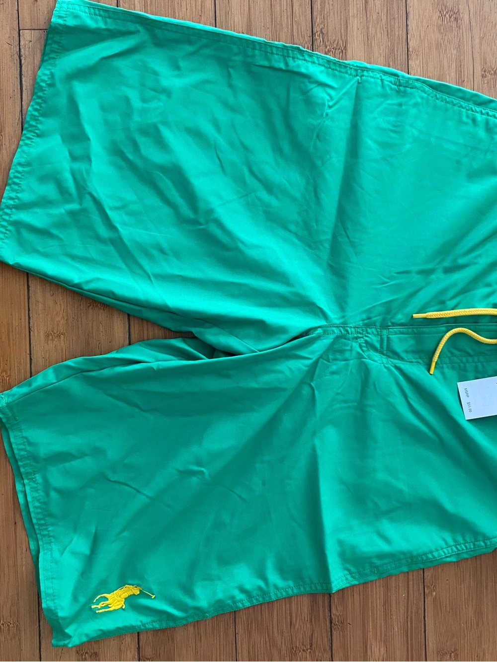 NWT Green Polo Swim Trunks with Yellow Pony Logo Sz XL(18-20) Boy’s